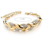 Women's Bracelet Gold Twisted Shining Crystal Stone