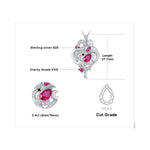 Nine-Tailed Fox Pear Marquise Cut Ruby 925 Sterling Silver Pendant (No Chain)Pendant