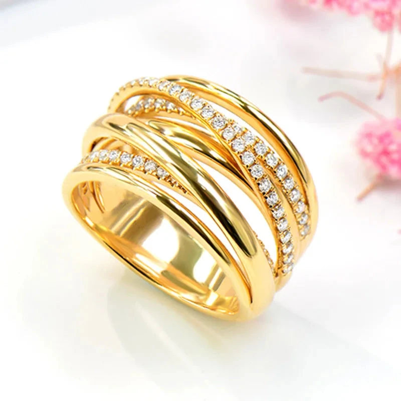 Women's Geometric Cross Line Ring – Light Luxury9T0818