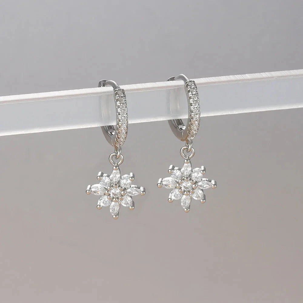 Luxury Stainless Steel Star Dangle Earrings For Women