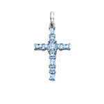 Elegant Pendant Cross Aquamarine Stones (Pendant Only)