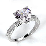 Silver Plated Heart Cubic Zirconia Engagement Ring for Women Wholesale Size 5-11 Fashionable Wedding Band Jewelry AccessoryDG129025