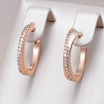 Elegant Rose Gold Zircon Hoop Earrings for Women