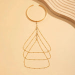 Boho Crystal Pendant Cuff Open Bangles
