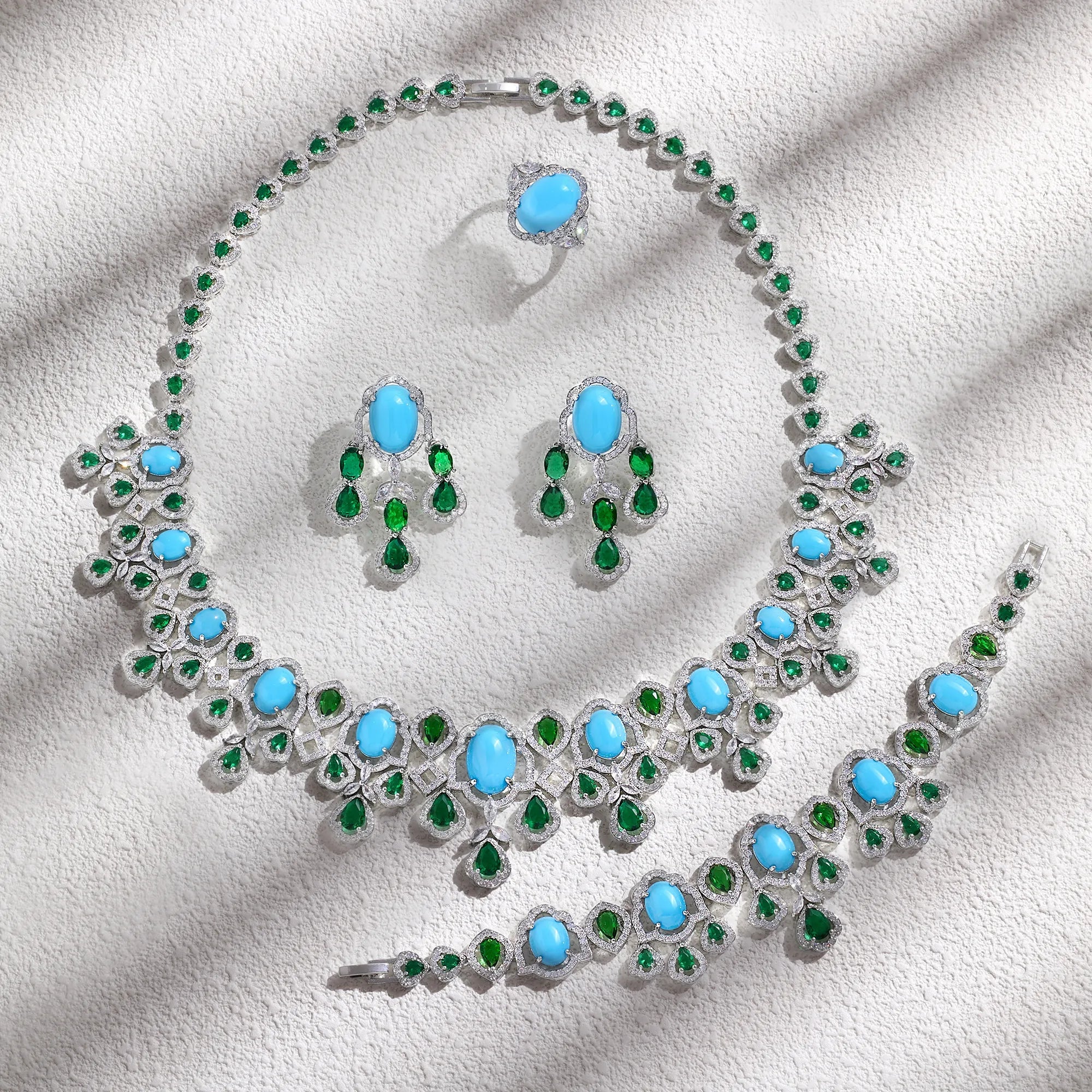4-piece Turquoise Set Jewelry