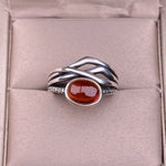 Gem Garnet Women's Ring 925 Sterling Silver Jewelry Vintage Ring