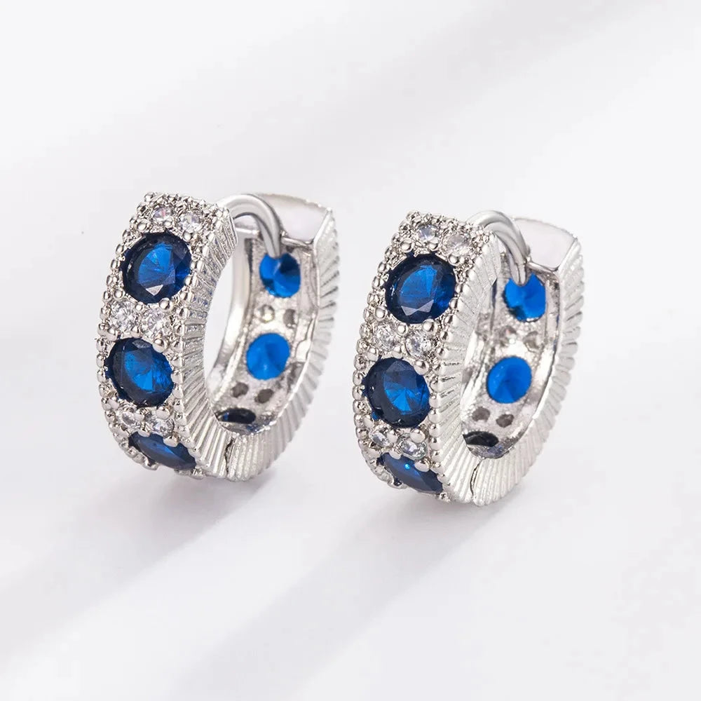 925 Sterling Silver Zircon Ring Engagement Stud Earrings For Women Wedding Luxury Jewelry Ladies Wholesale Prevent AllergiesSilver