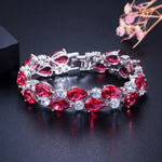 Bohemia Pear Lab Ruby Diamonds BraceletsRed19cm