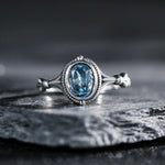 Exquisite s925 Silver Natural Ore Blue Crystal Topaz