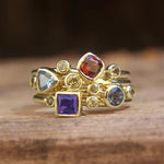 Colorful Cubic Zirconia Rings Women Elegant