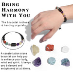 Aries Bracelet Constellation Sign Braided Bracelet With 6 Natural Stone Jewelry for Women/Men