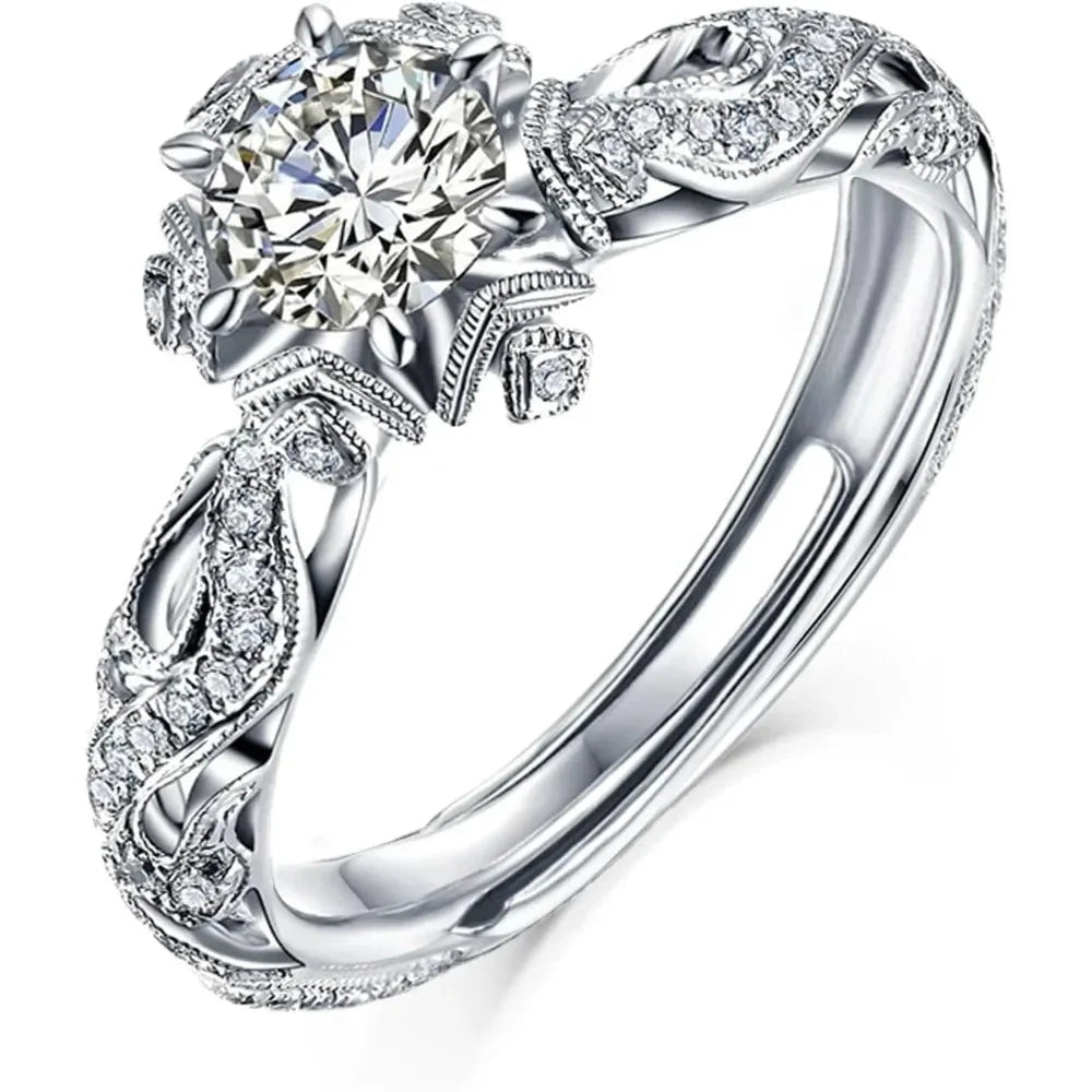 Promise Ring for Her, Moissanite Engagement Rings for WomenUnited StatesSilver