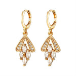 Vintage Leverback Drop Luxury Crystal Dangle Hoop Earrings For WomenCopper EarringsCHINA