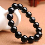 Pulsera Fashion Black Tourmaline Bead Bracelets Women Healing Crystals Yoga Meditation