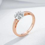 585 Rose Gold Shiny Silver Color Crystal Rings For Women