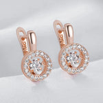585 Rose Gold Swaying Zircon Earrings