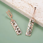 Geometric Hollow Earrings – Rose Gold & Silver