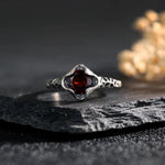 Leopard Genuine Natural Garnet 925 Silver Women's Ring