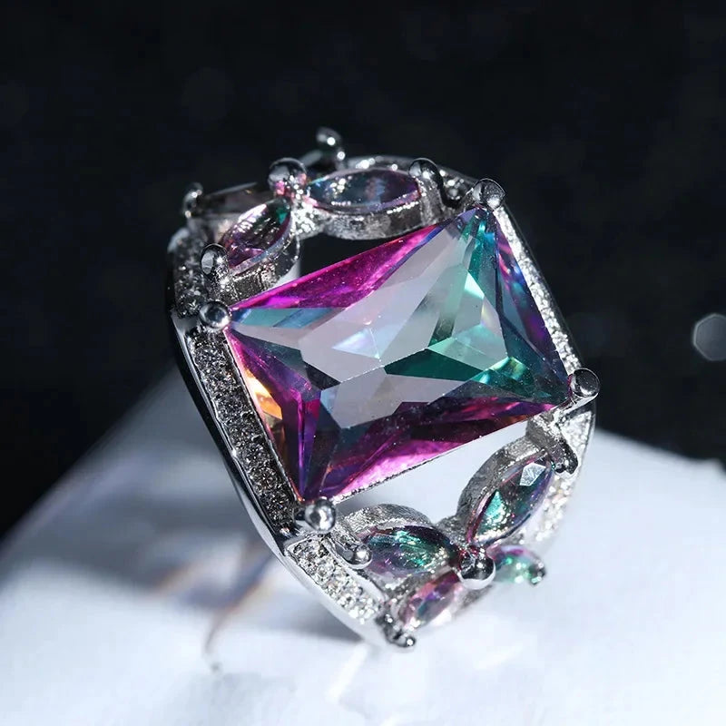 925 Silver AAA Purple Zircon Ring - Unisex
