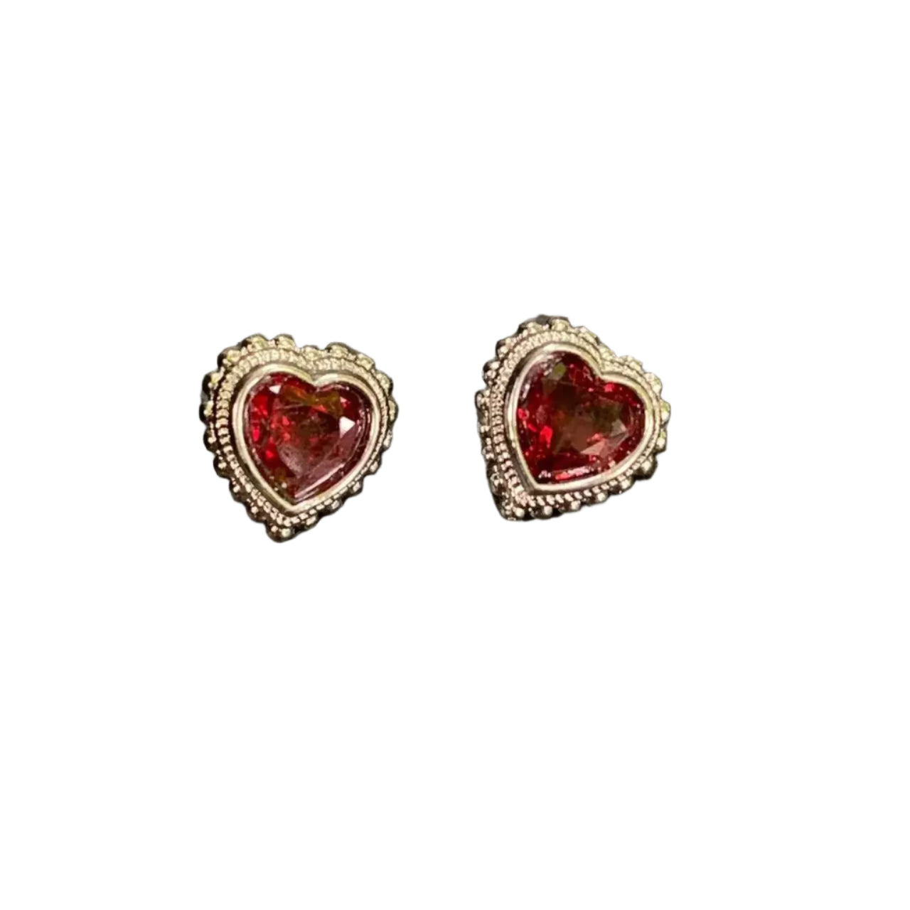 Natural Garnet 925 Sterling Silver Stud Earrings For Women