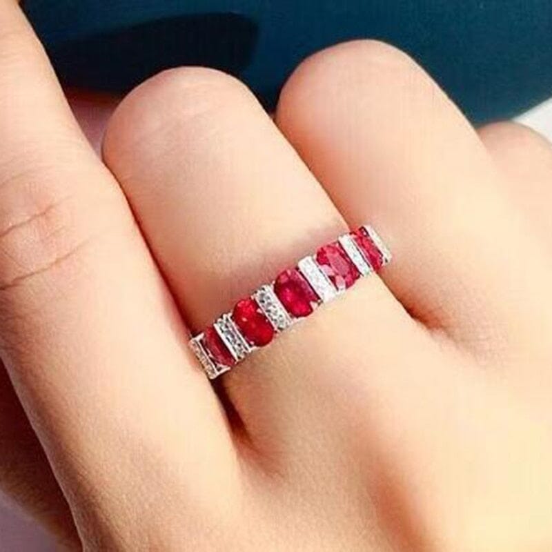 Classic Oval Ruby Silver RingRing
