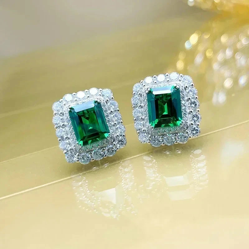 Luxury Green Crystal Drop Earrings – Women's Anniversary GiftE2502
