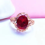 Ruby Jewelry Set Hollow Designadjustable ring
