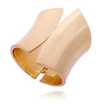Wide Asymmetric Punk Bangle – Steampunk Femme JewelryS041 Matte Gold