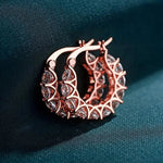 Brilliant Round Zirconia Hoop Earrings Circle Versatile LookE2474