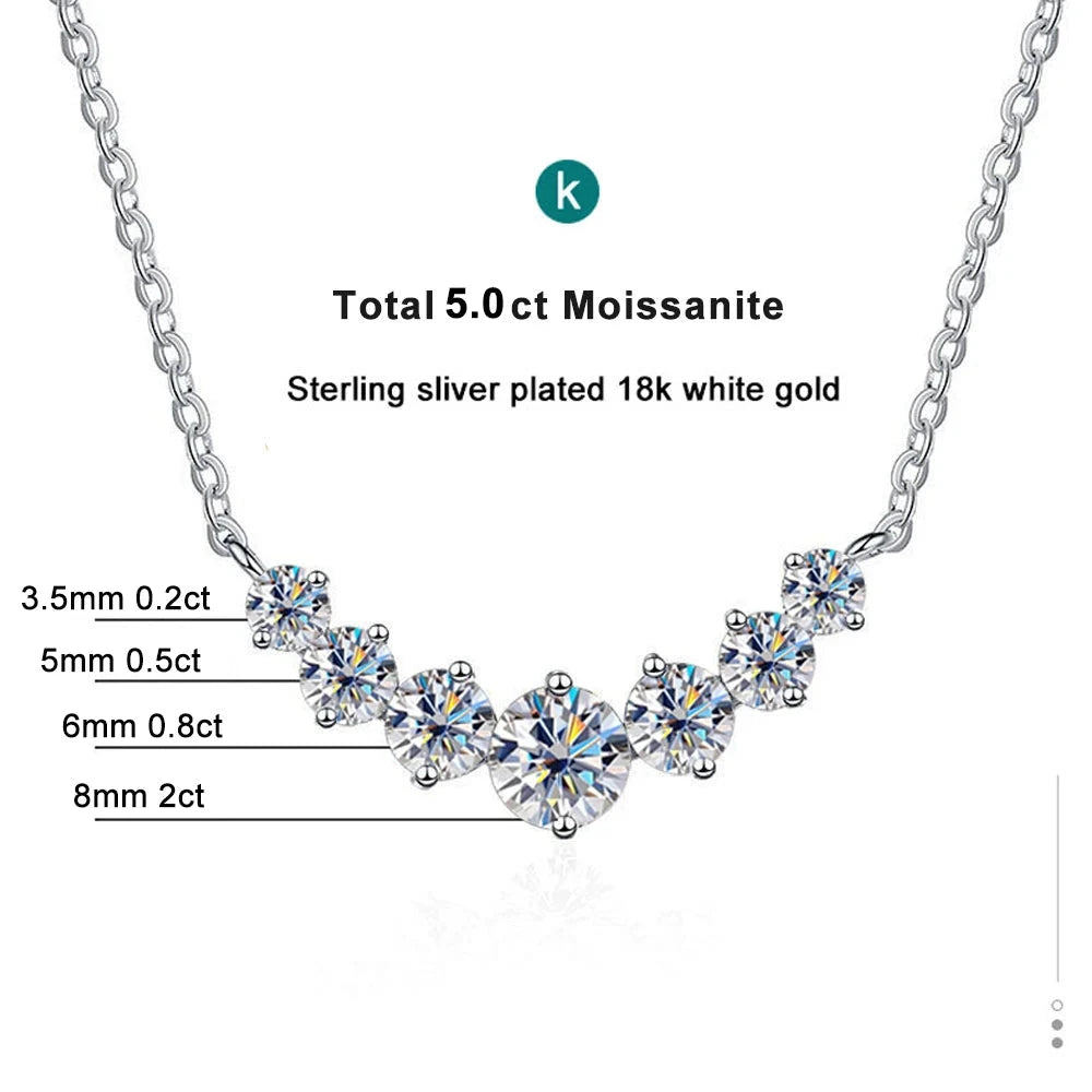 Moissanite Necklace for Woman5ctMoissanite