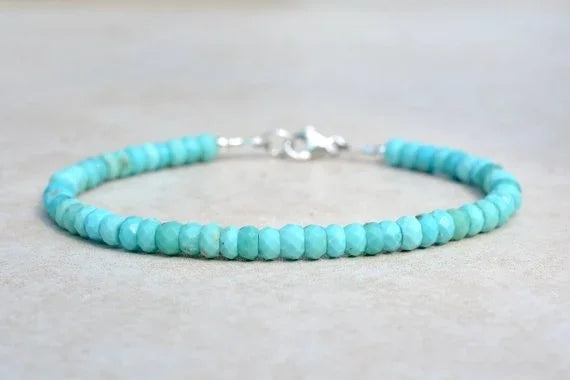 Turquoise Sleeping Beauty Faceted Bead Bracelet