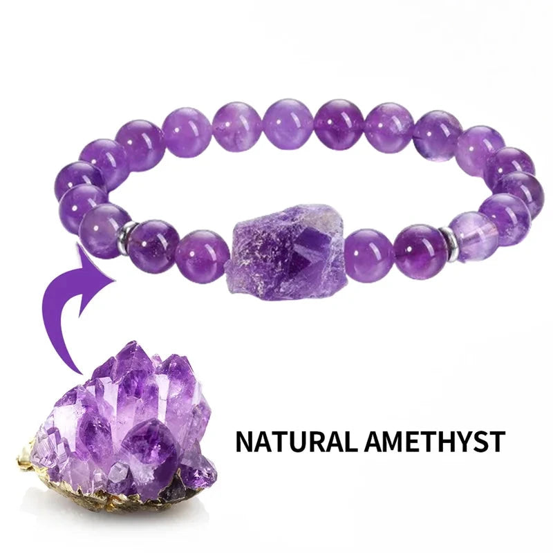 Natural Amethyst Quartz Beaded Bracelets Health Bracelet