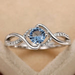 Modern Design Women's Wedding Rings Charming Blue Cubic Zirconia