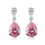 Water Drop Pink Sapphire Earrings for Women
