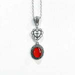 Gorgeous Carved Bohemian Garnet Pendant NecklaceYA4296-1