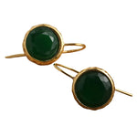 Trendy Gold Color Green Stone Unique EarringsGreen