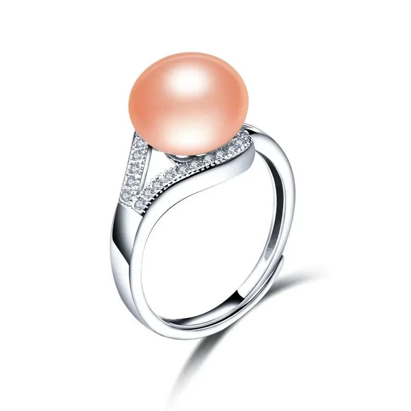 Natural Freshwater Pearl Adjustable Ring for WomenresizablePink