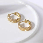Exquisite CZ Gold Hoop Earrings for Women