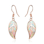 High-End Elegant Rose Gold Long Leaf Earrings for WomenE4568