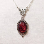 Gorgeous Carved Bohemian Garnet Pendant NecklaceYA3004-1