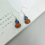 Retro Ethnic Style Butterfly Flower Amber 925 Sterling EarringsEarrings