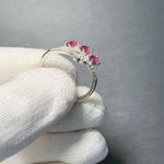 Handmade Natural Garnet Ring Oval Stone Female Rings