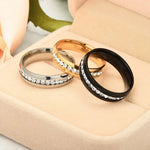 Fashion Crystal Titanium Steel Couple Rings - Wedding Bands