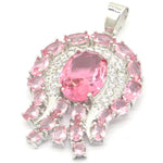 43x26mm Bohemia Design Shape White Sapphire Pink Morganite (Pendant)