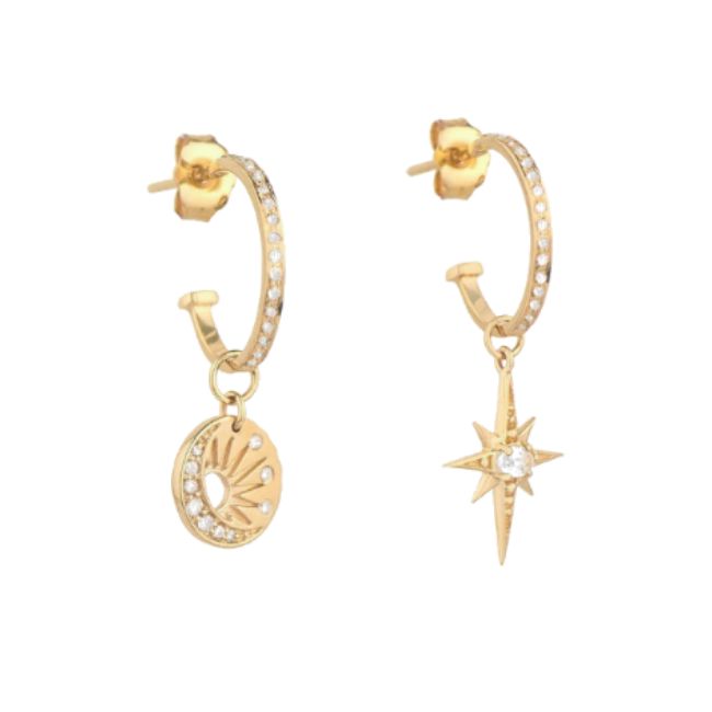 Star & Moon Charm EarringsEarrings