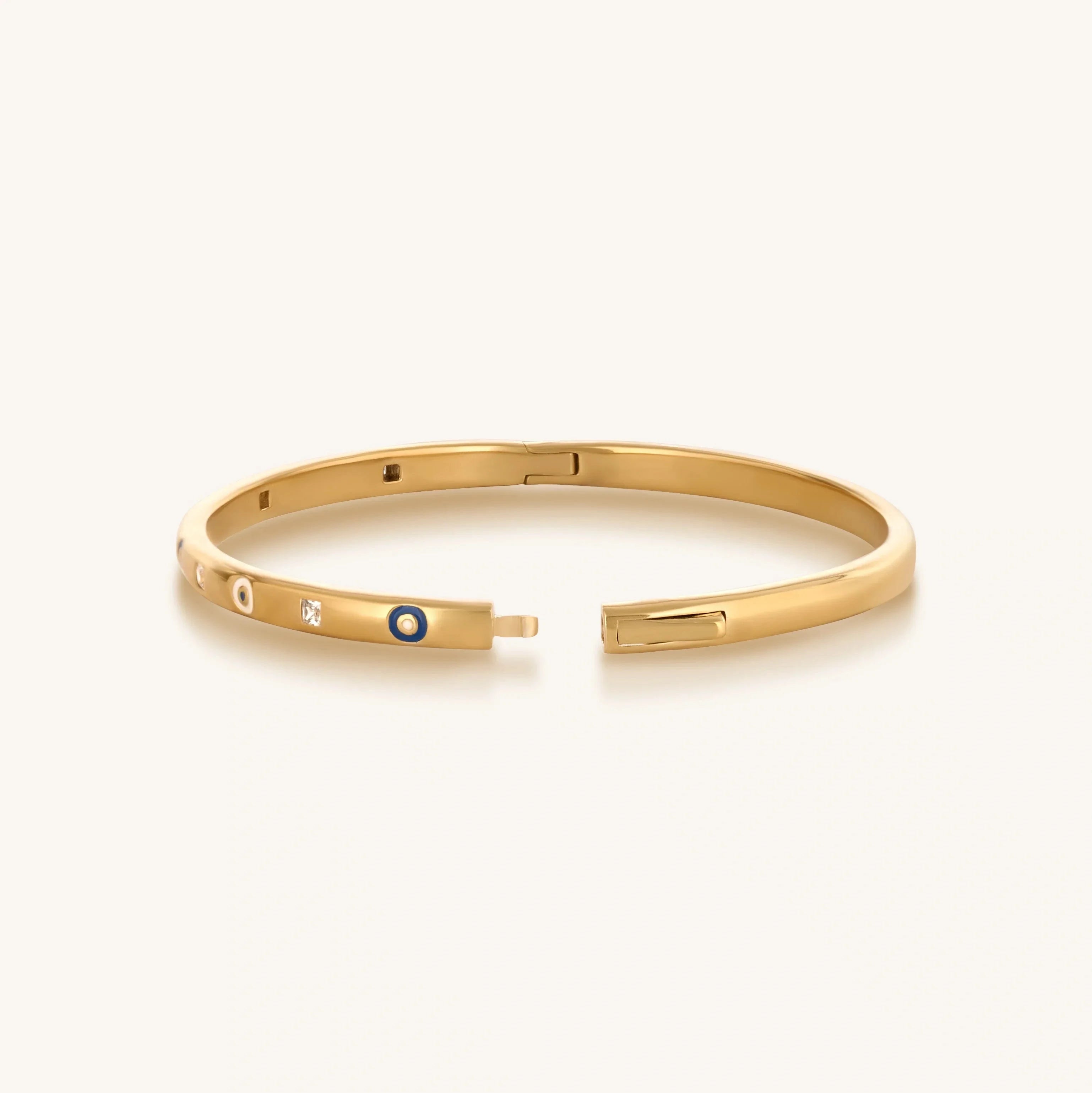 Soulful Rejuvenation Gold Evil Eye Bangle BraceletBracelets - Womens