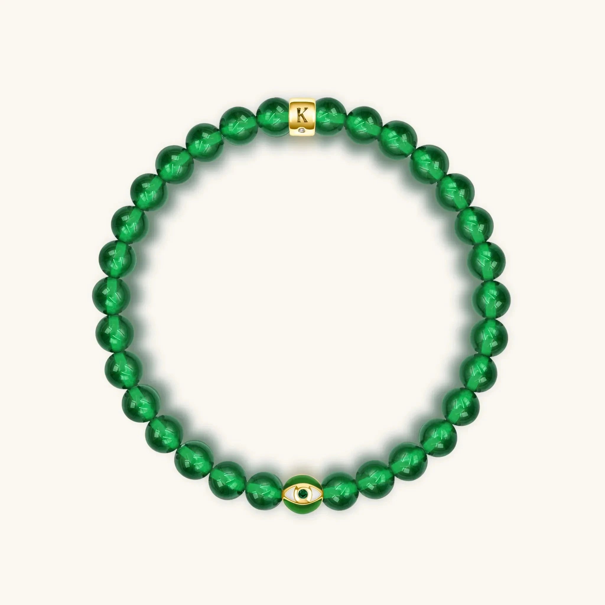 Vital Harmony - Emerald Agate May Birthstone Evil Eye BraceletBracelets - Womens