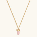 Delicate Guidance - Rose Quartz Evil Eye Pointer NecklaceNecklaces - Womens