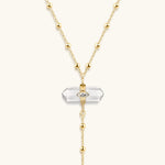Clear Mind - Crystal Quartz Gold Evil Eye NecklaceNecklaces - Womens