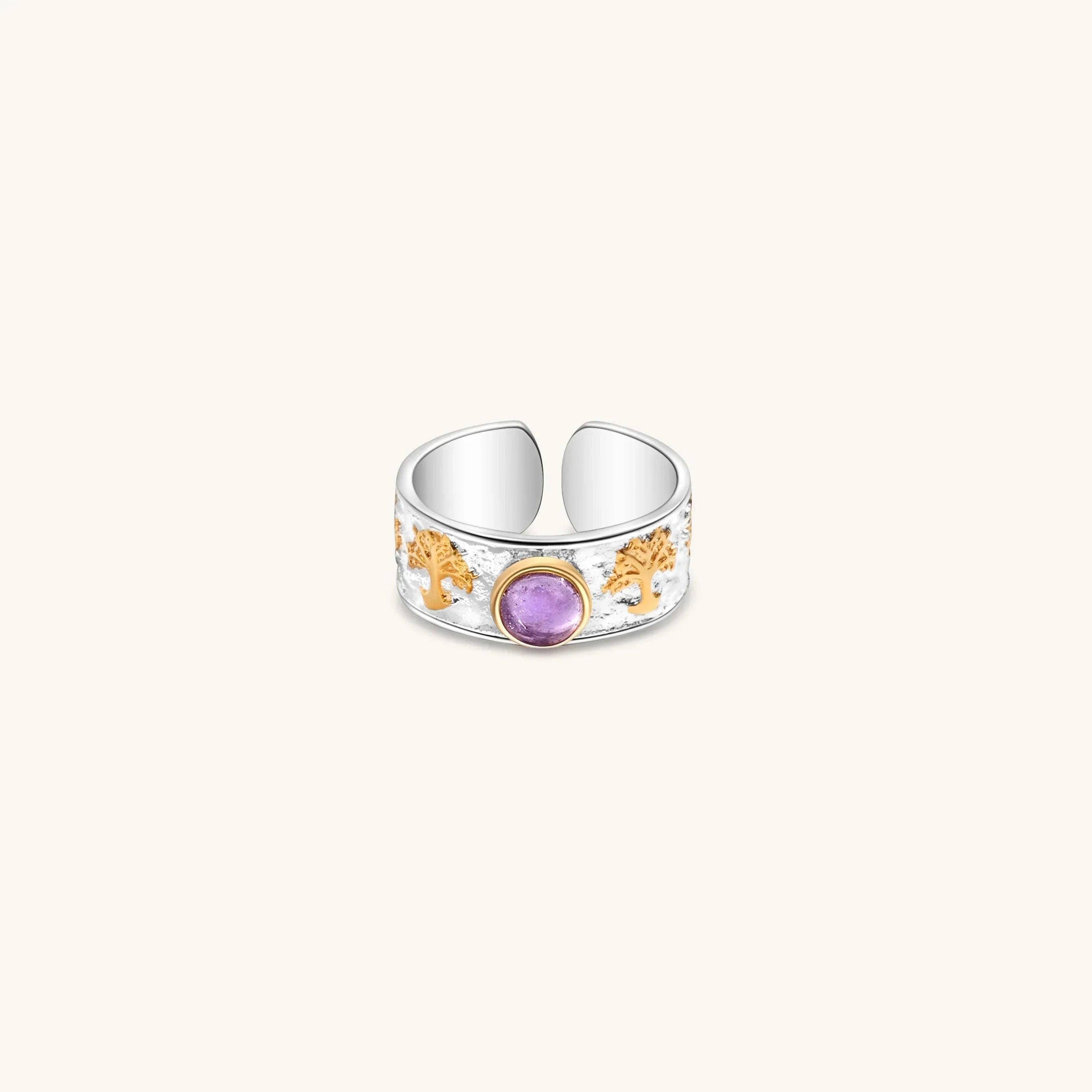 Soothing Relaxation - Amethyst Tree of Life RingRings - Womens